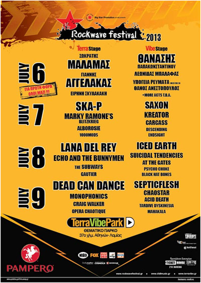 Rockwave Festival 2013 line-up