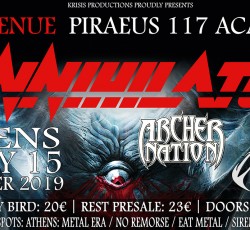 Μεταφέρεται σε νέο χώρο το live των Annihilator στην Αθήνα 