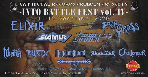 Into Battle Festival: Elixir, Scanner, Mindless Sinner, Ιron Cross, Mystic, Rustx, Megaton Sword, Receiver, Challenger Αθήνα @ Κύτταρο