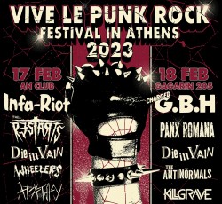 Vive Le Punk Rock Festival (Infa-Riot, The Restarts, Die In Vain, Wheelers, Apathy) @ An Club, 17/02/23