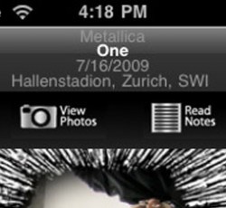 iPhone εφαρμογή από τους Metallica 