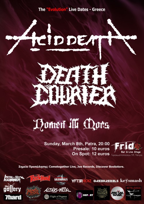 Acid Death, Death Courier, Nomen Illi Mors Πάτρα @ Frida Bar n' Stage