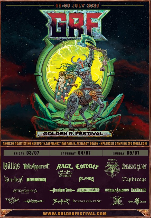 Golden R. Festival: Hällas, Heir Apparent, Yoth Iria κ.α. Βόλος @ Πολιτιστικό & Αθλητικό Κέντρο «Νίκος Σαρμάνης»