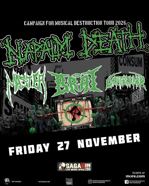 Napalm Death, Master, Brat, Goatburner Αθήνα @ Gagarin 205