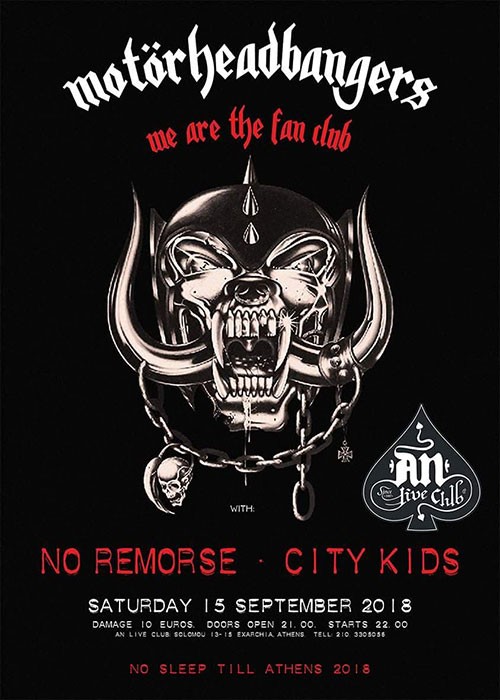 City Kids, No Remorse (Motorhead Tribute) Αθήνα @ AN Club