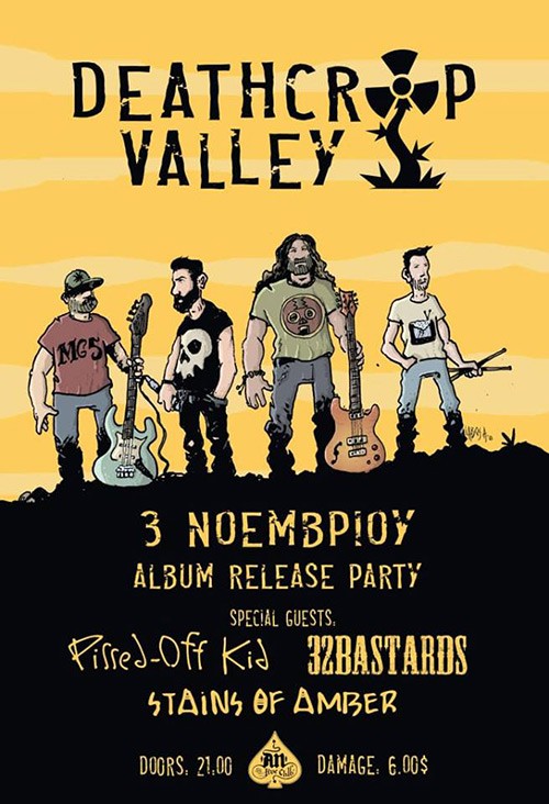 Deathcrop Valley, Pissed-Off Kid, 32Bastards, Stains Of Amber Αθήνα @ AN Club