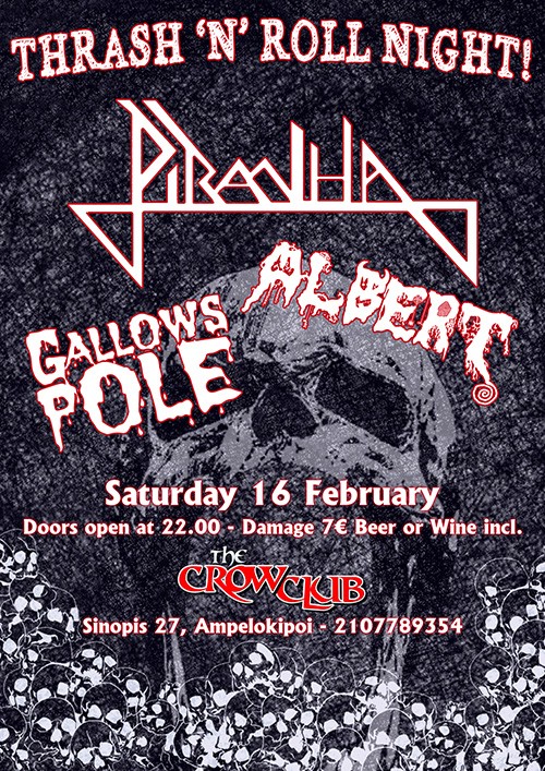 Piranha, Albert, Gallows Pole Αθήνα @ The Crow