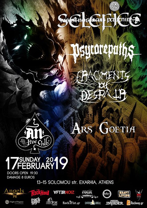 Selefice, Psycorepaths, Fragments Of Despair, Ars Goetia Αθήνα @ AN Club